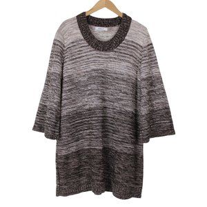 Style & Co. Gradient Brown Beige Sparkle Tunic Sweater